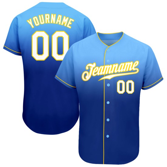 White-Royal Custom Baseball Jersey Fade Blue Fashion Light Authentic White-Royal Custom Baseball Jersey Fade Blue Fashion Light Authentic