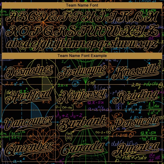 Pattern Design Custom Baseball Math Jersey Authentic 3D
