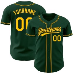 Green Authentic Baseball Custom Gold-Black Jersey