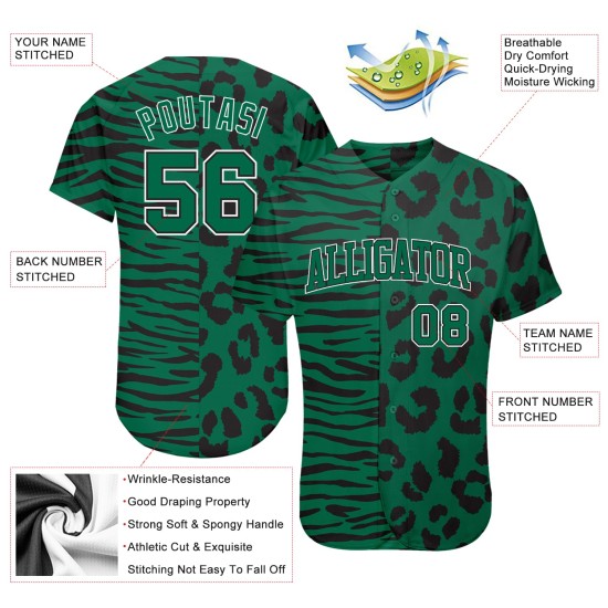 Stripe Authentic Jersey Leopard Design Custom Skin Baseball 3D Pattern Zebra
