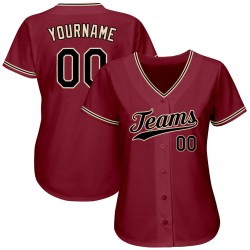 Custom Crimson Black-City Cream Authentic Baseball Jersey Custom Crimson Black-City Cream Authentic Baseball Jersey