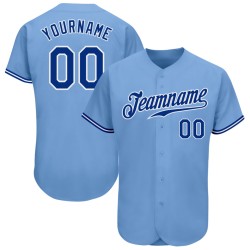 Jersey Blue Light Baseball Authentic Royal-White Custom