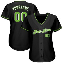 Custom Black Neon Green-White Authentic Baseball Jersey Custom Black Neon Green-White Authentic Baseball Jersey