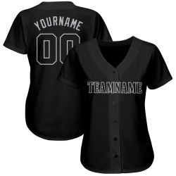 Custom Black Gray Baseball Jersey Custom Black Gray Baseball Jersey