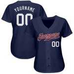 Navy White-Maroon Baseball Jersey Authentic Custom
