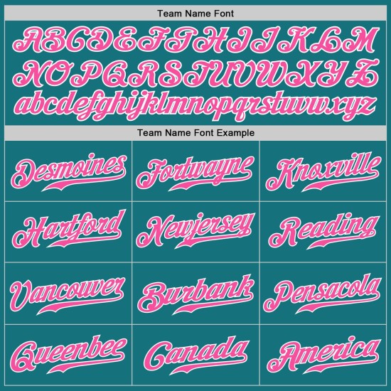 Custom Jersey Baseball Pink-White Teal Authentic