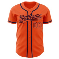 Custom Authentic Orange-Navy Baseball Jersey Orange Custom Authentic Orange-Navy Baseball Jersey Orange