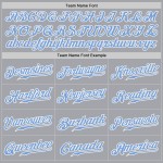 Custom Gray White Pinstripe Light Blue-White Authentic Baseball Jersey Custom Gray White Pinstripe Light Blue-White Authentic Baseball Jersey