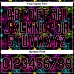 Pattern 3D Custom Black-Pink Authentic Stars Jersey Colorful Graffiti Creative Baseball