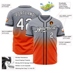 Fade Custom Jersey Orange-Black Gray Fashion White Baseball Authentic Fade Custom Jersey Orange-Black Gray Fashion White Baseball Authentic